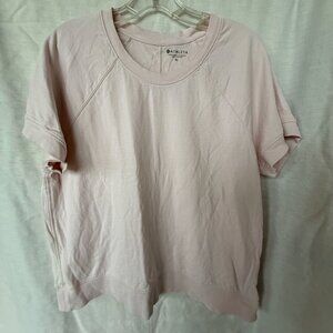 Athleta Short Sleeve Sundown Sweatshirt Tee PINK